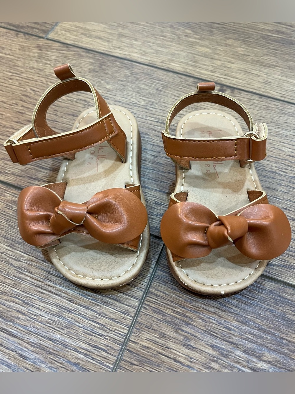 Nicole Miller Toddler Tan Bow Sandals